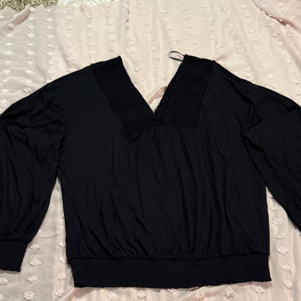 Express Black V-Neck Blouse